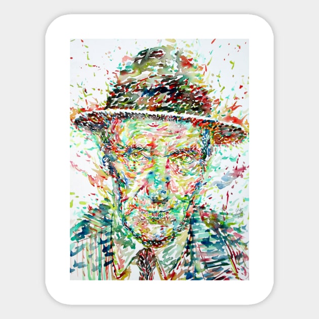 WILLIAM S. BURROUGHS watercolor portrait .5 Sticker by lautir